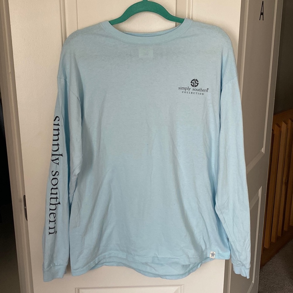 Light Blue simply southern Long sleeve